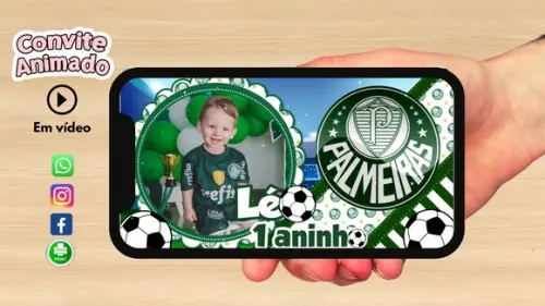 Convite Animado Futebol - Palmeira