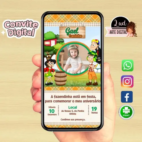 Convite Digital com Foto Chaves