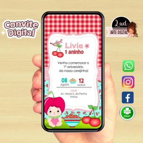 Convite Digital Cerejinha