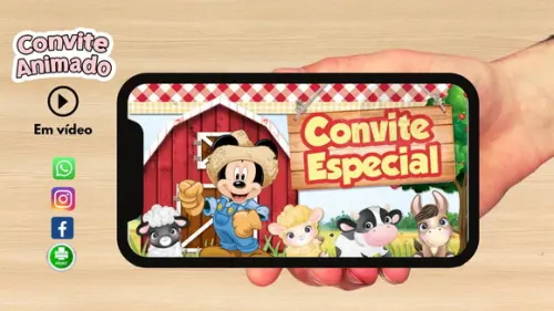 Convite Animado Fazendinha Do Mickey