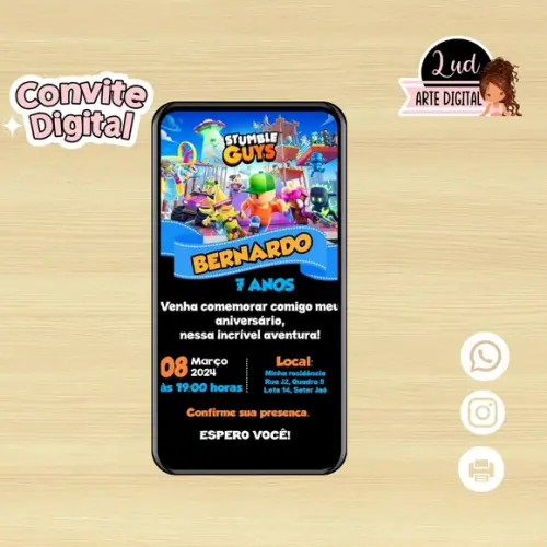 Convite Digital Stumble Guys