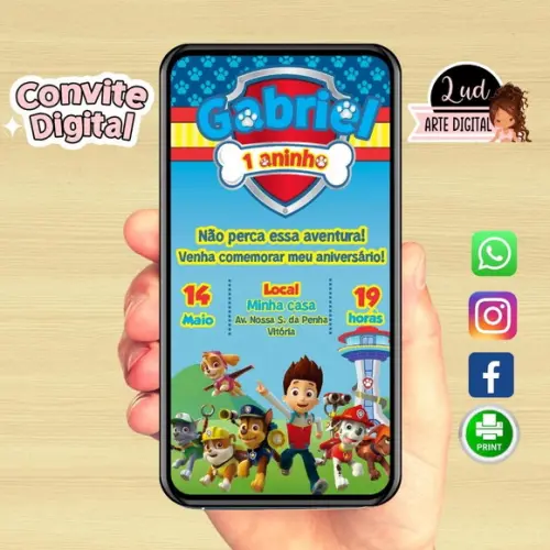 Convite Digital Patrulha Canina