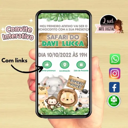 Convite Digital Interativo Safari