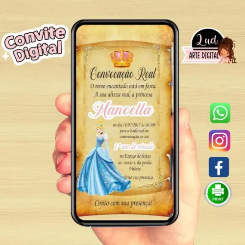 Convite Digital Cinderela