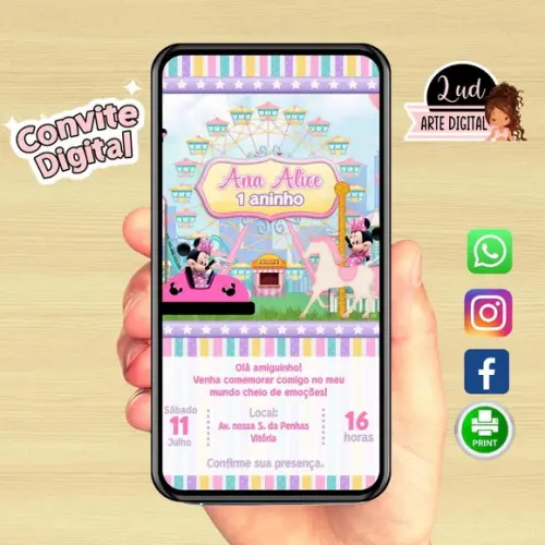 Convite digital Parque da Minnie