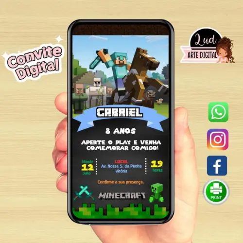 Convite Digital Minecraft