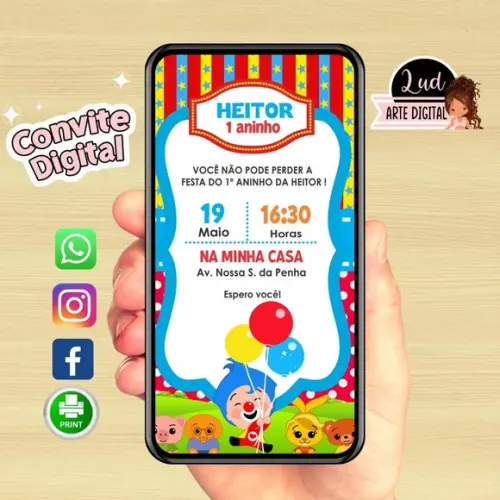 Convite Digital Plim Plim