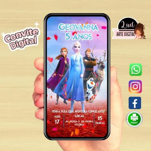 Convite Digital Frozen 2