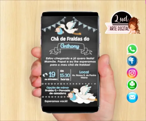 Convite Digital Chá de Fraldas