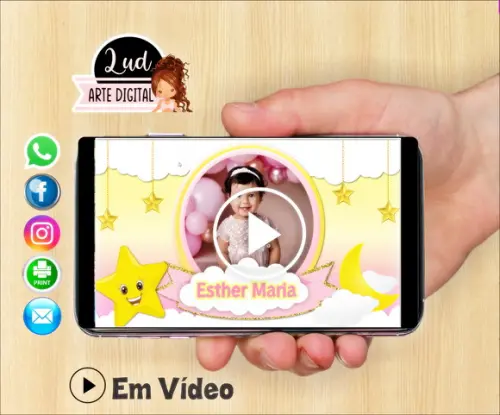 Convite Animado Brilha Brilha Estrelinha