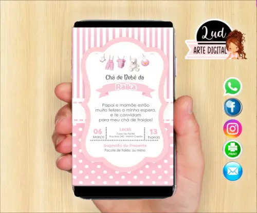 Convite Digital Chá de Fraldas