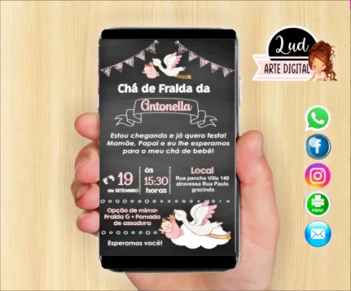 Convite Digital Chá de Fraldas