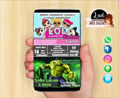 Convite Digital Dois Temas duplo
