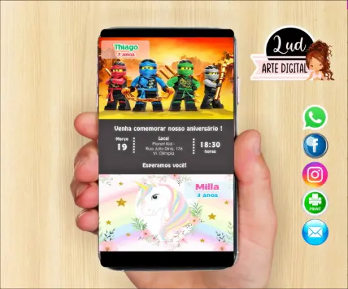 Convite Digital Dois Temas duplo