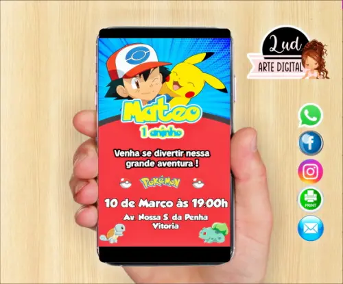 Convite Digital Pokémon