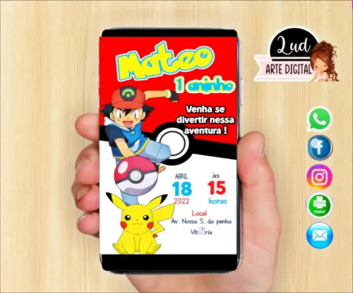 Convite Digital Pokémon