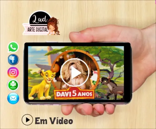 Convite Animado Rei leão