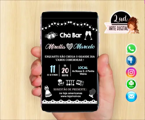 Convite Digital Chá Bar
