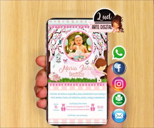 Convite digital com foto Jardim das Bailarinas