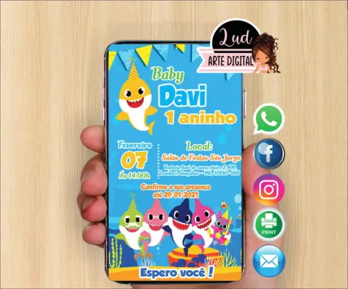 Convite Digital baby shark