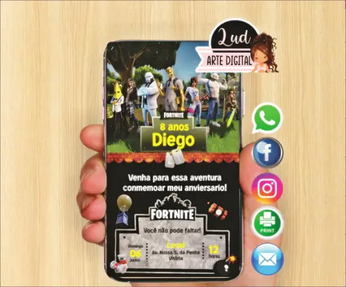 Convite Digital FORTNITE