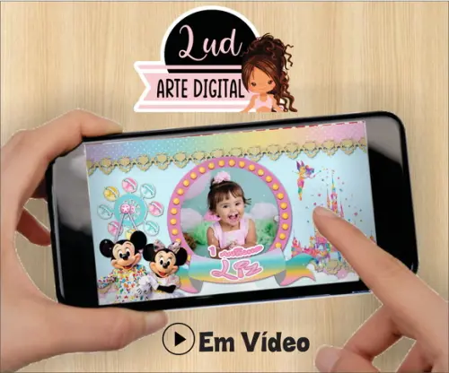 Convite Animado mundo disney menina