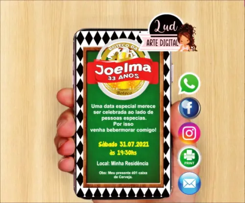 Convite Digital Adulto Boteco