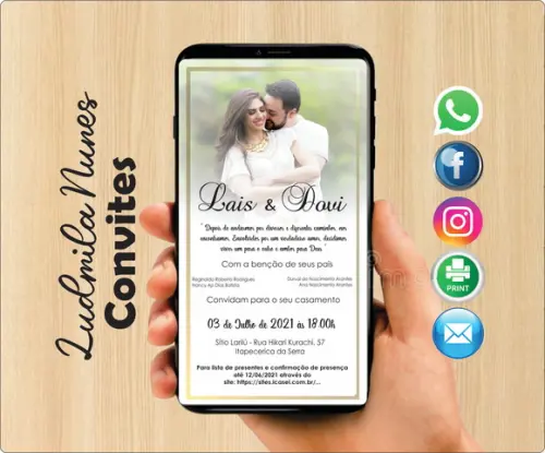 Convite Digital com foto Casamento/noivado 7