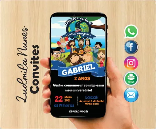 Convite Digital Minha vida é uma viagem