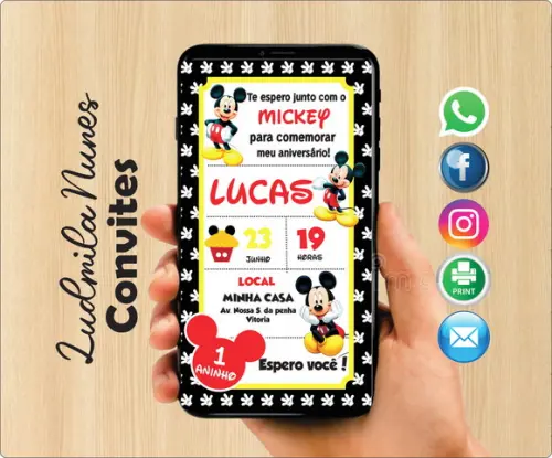 Convite Digital Mickey