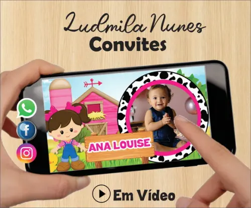 Convite Animado Fazendinha Menina