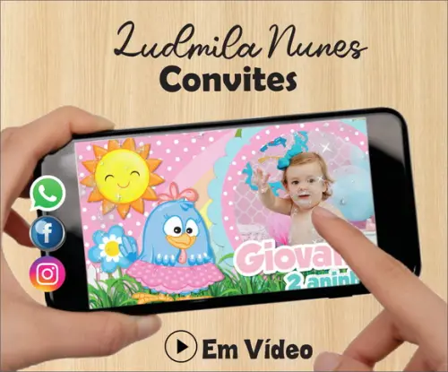 Convite Animado Galinha Pintadinha rosa