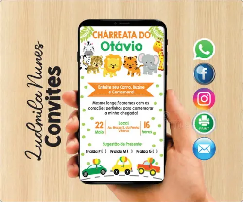 Convite Digital Chárreata Safari