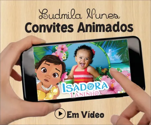 Convite Animado Moana Baby