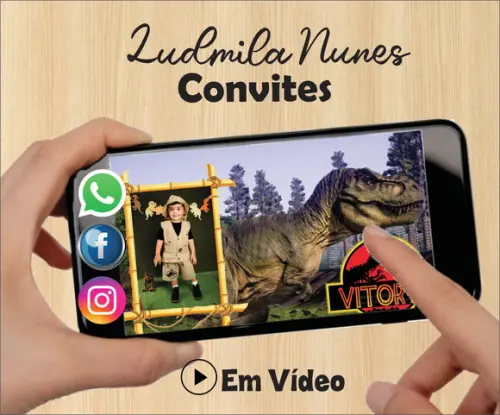Convite Animado JURASSIC PARK dinossauro