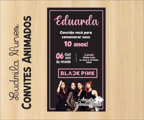 Convite Digital Black Pink