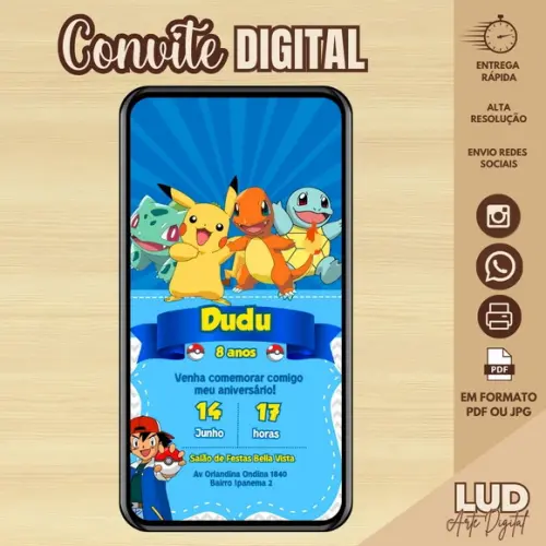 Convite Digital Pokémon