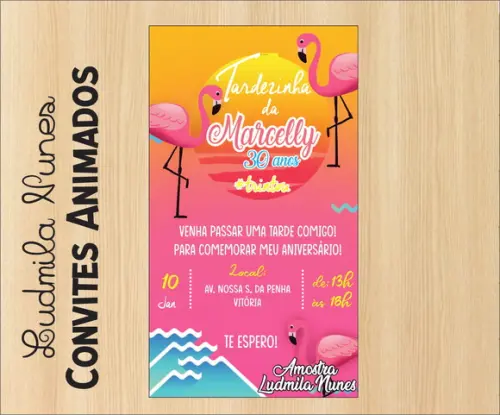 Convite Digital Flamingo
