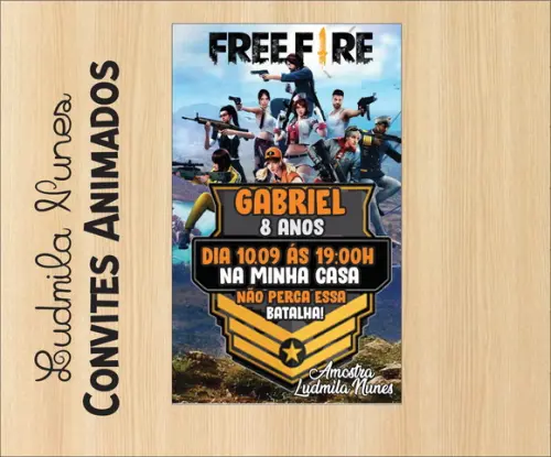 Convite Digital Free Fire