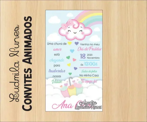 Convite Digital Chá Chuva de amor
