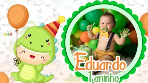 Convite Animado Dino baby