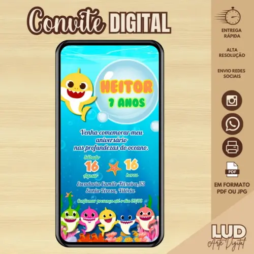 Convite Digital baby shark