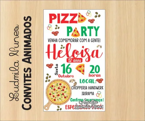Convite Digital pizza