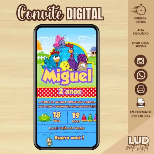 Convite Digital Galinha Pintadinha