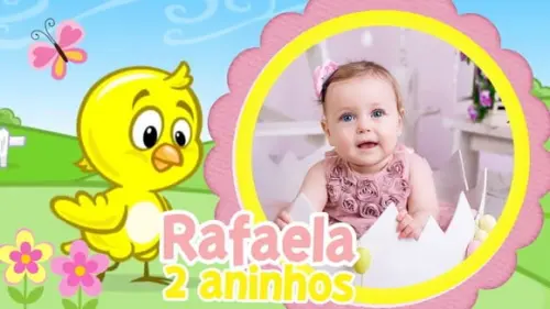 Convite Animado Pintinho Amarelinho menina