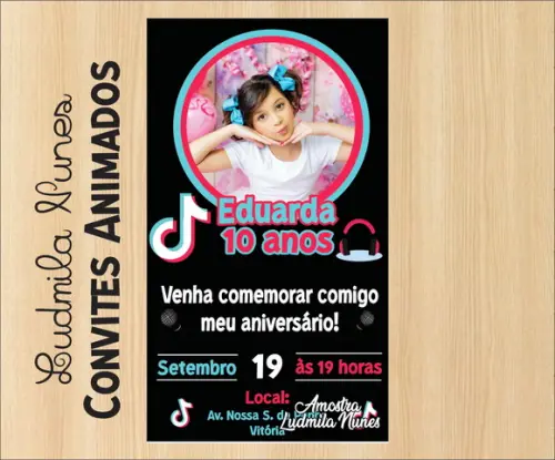 Convite Digital com foto tiktok