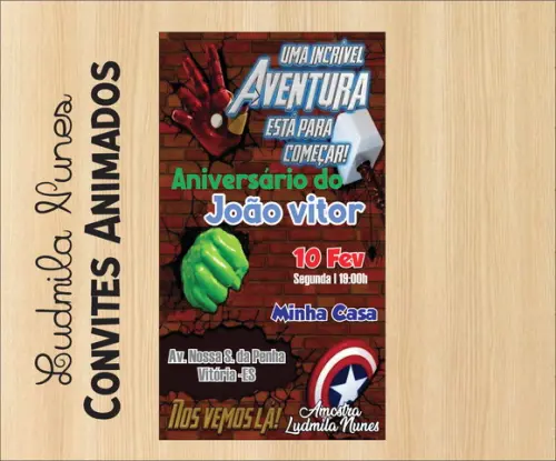 Convite Digital Os Vingadores