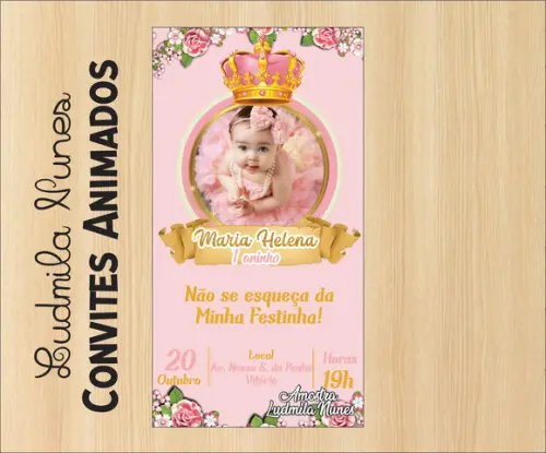 Convite Digital com foto realeza