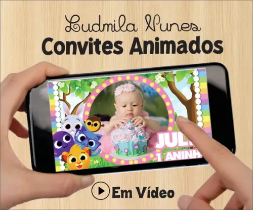 Convite Animado Bolofofos Menina