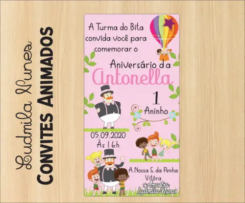 Convite Digital Mundo Bita menina